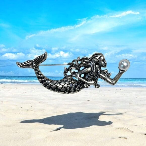 Jaded Enterprises Jewelry - Mermaid Brooch – Ocean-Inspired Jewelry